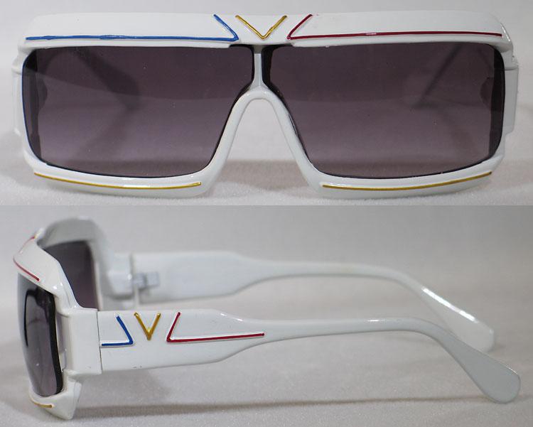 occhiali da sole Wayfarer con striscia bianca sulla parte superiore