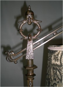 Best Vintage C 1925 Art Deco Rembrandt Figural Bridge Floor Lamp