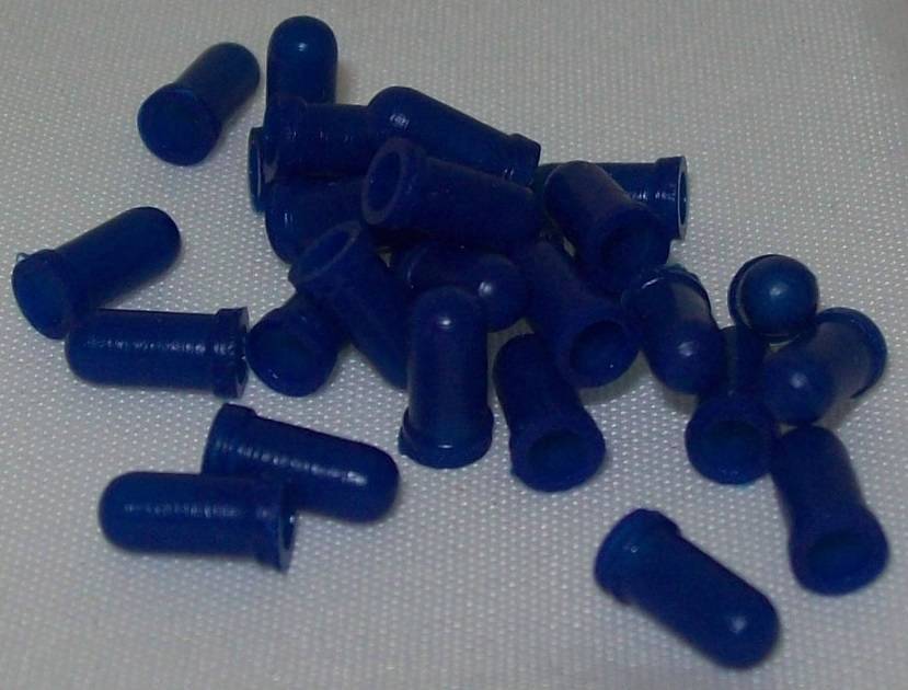 10 Blue Rubber radio and climate control light bulb covers 3 and 4mm