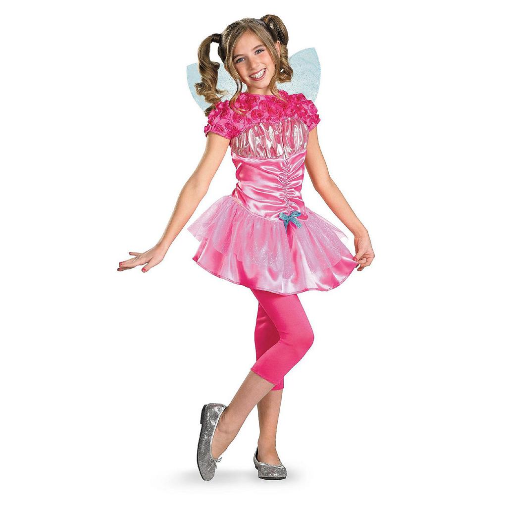 NEW HOT PINK FAIRY with WINGS ANGEL HALLOWEEN COSTUME Child Girls M L