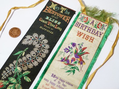 2 x Antique T. STEVENS Stevengraph Silk Embroidered ...