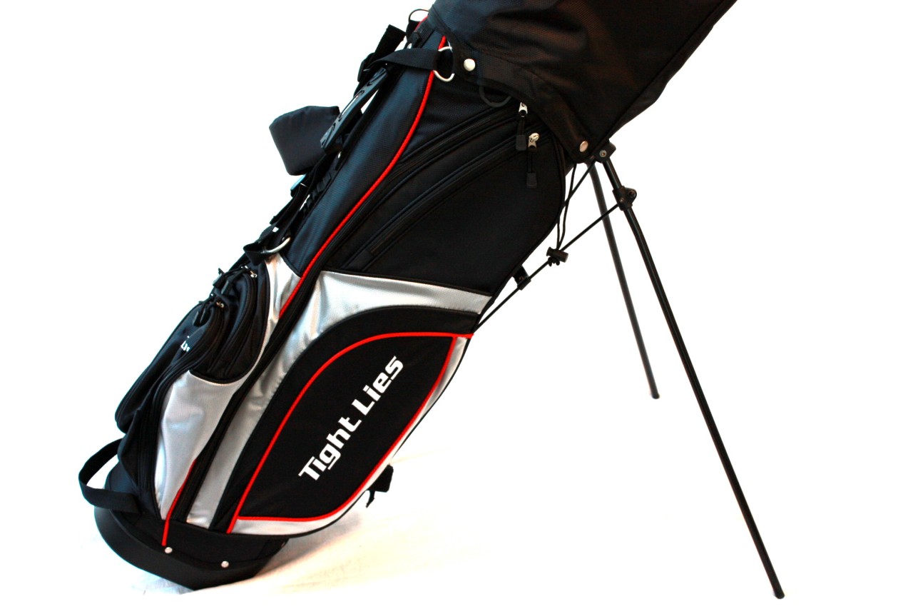 LAST GOLF BAG RARE NEW ADAMS TIGHT LIES BLACK RED DUAL STRAP STAND