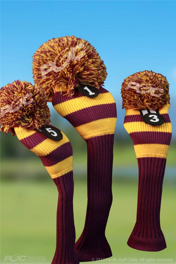 1 3 5 Majek PURPLE YELLOW golf clubs club Headcover Head covers set lsu