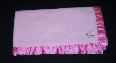 CHILD OF MINE RECEIVING BLANKET GIRLS PINK FLEECE SATIN