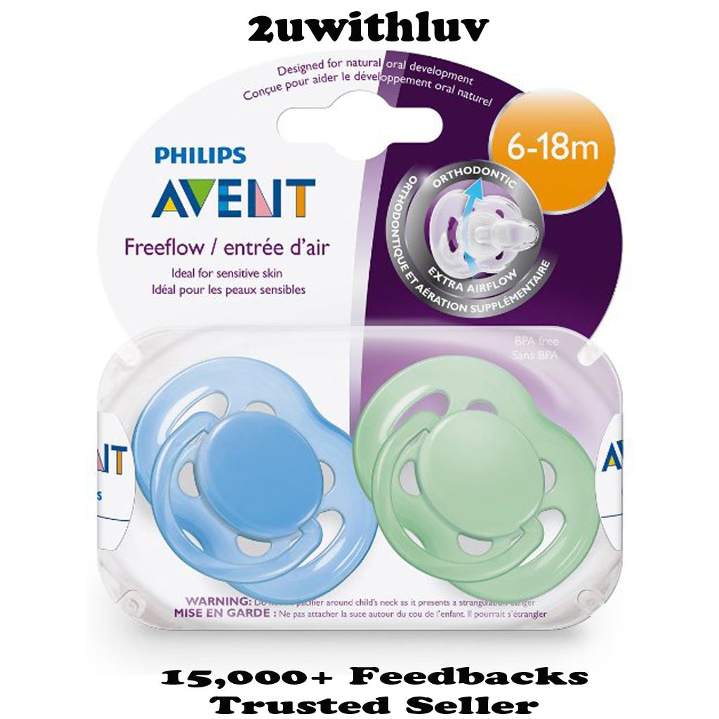 PHILIPS AVENT FREEFLOW ORTHODONTIC PACIFIER DUMMY BPA FREE 6 - 18