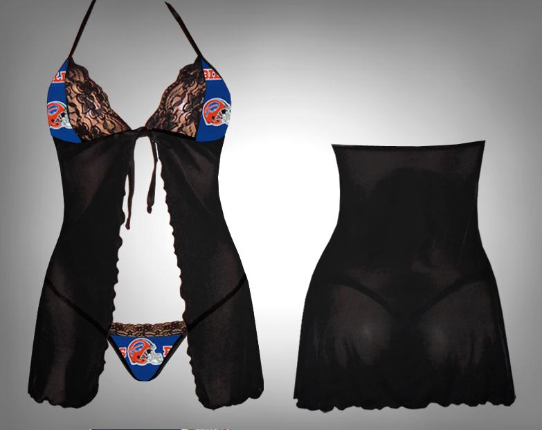 Sexy Handmade with NFL Buffalo Bills Fabric Lace Teddy Lingerie