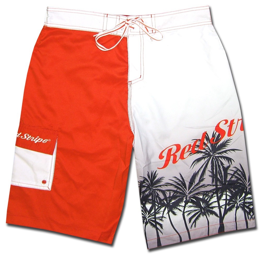 Red Stripe Beer Men Surf Beach Board Shorts Swim Trunks eBay