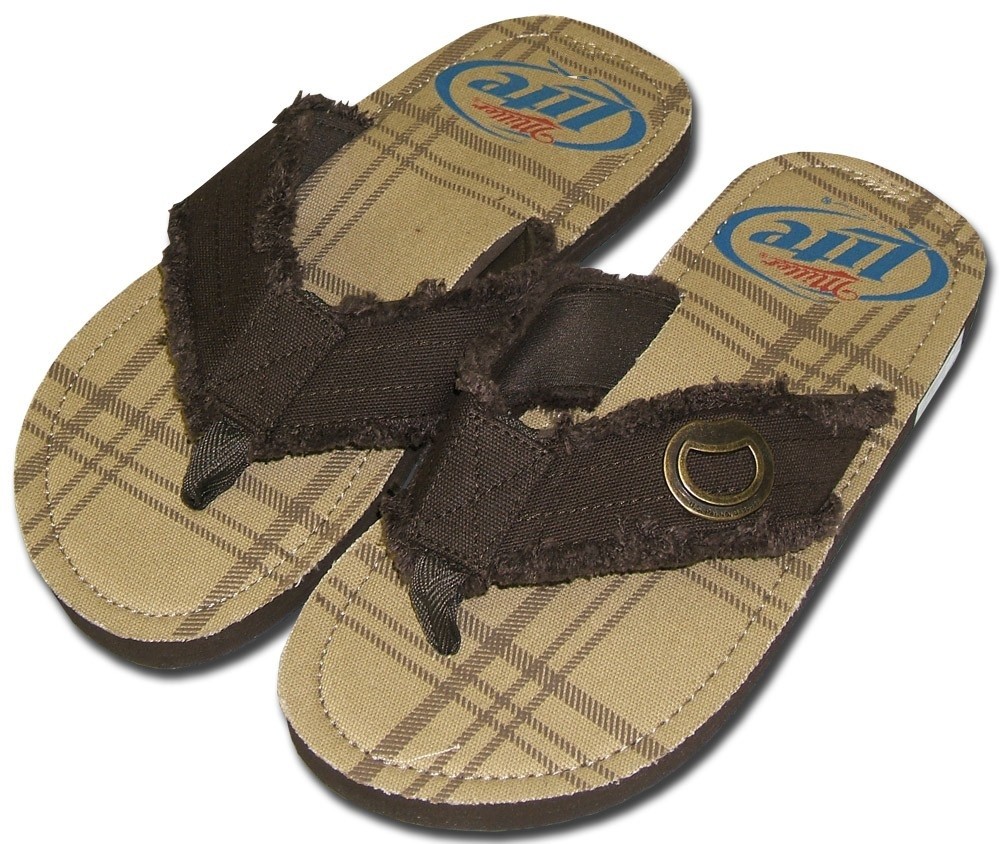 mens sandals with beer opener