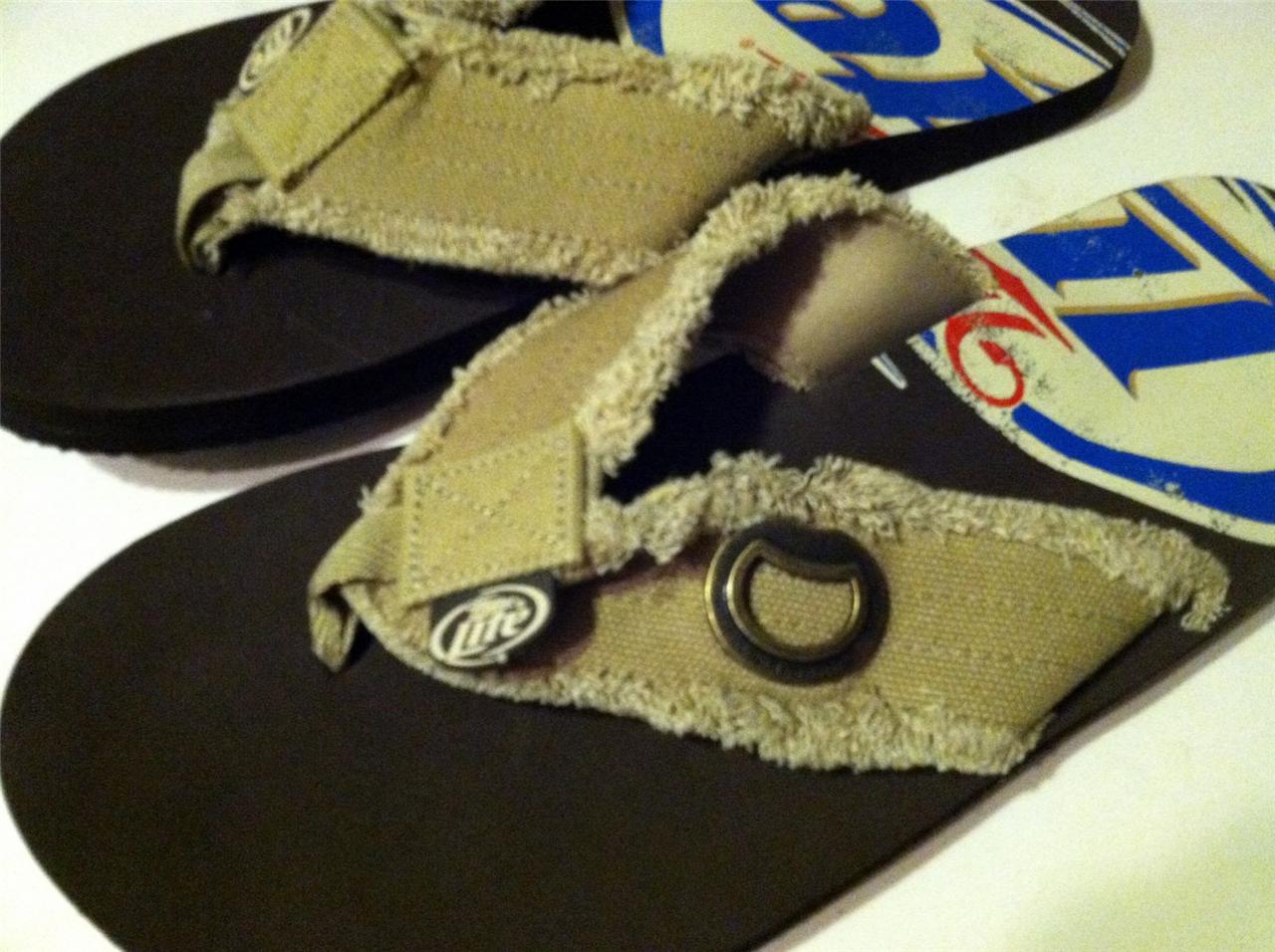 Miller lite flip flops with bottle opener deals