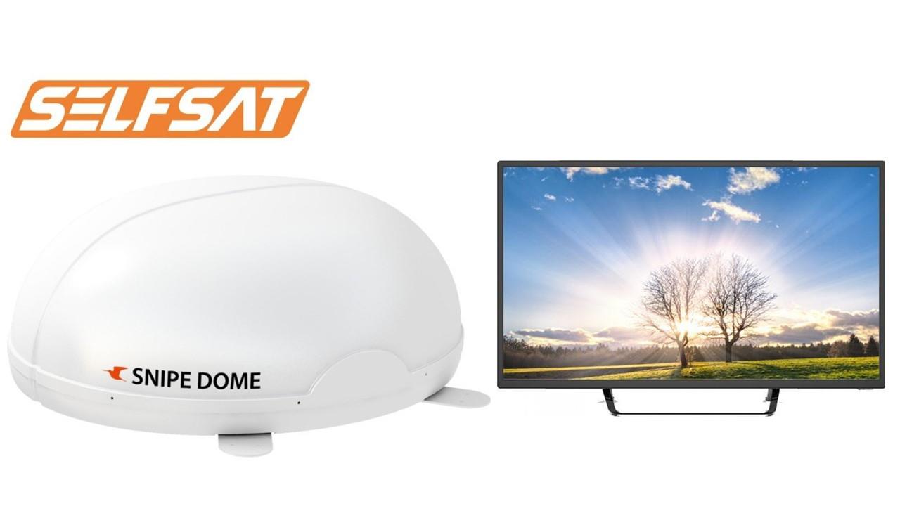 Selfsat Snipe Satellite Dome For Caravans + Avtex L168DRS 16" Satellite