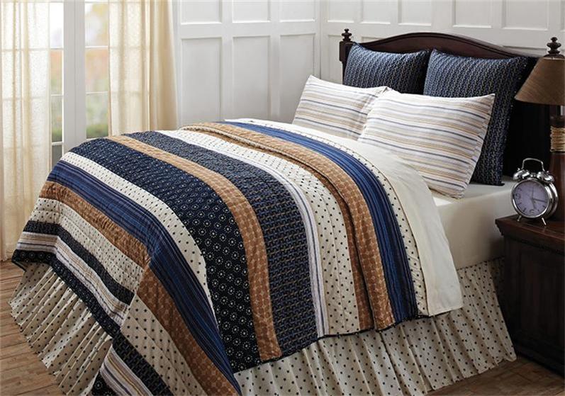 SEAPOINT NAUTICAL STARS NAVY 5PC QUEEN KING CAL QUILT SHAMS SKIRT PILLOW BED SET eBay