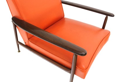 vinyl orange sectional mid century chair sofa modern