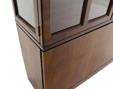 modern cabinet display mid century walnut wall danish china curio straight lines unit part cabinets 1stdibs