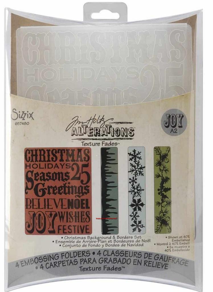 SIZZIX Tim Holtz Alterations TEXTURE FADES EMBOSSING FOLDERS Choose