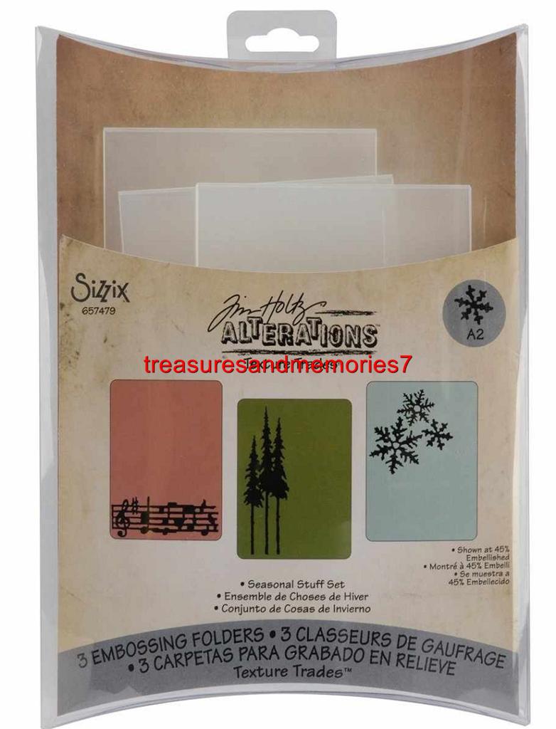 SIZZIX Tim Holtz Alterations TEXTURE FADES EMBOSSING FOLDERS Choose