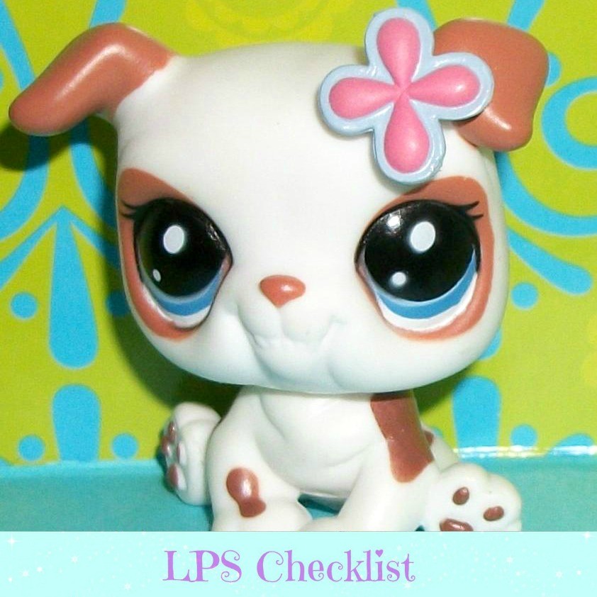 Littlest Pet Shop2106 WHITE FLOWER BULLDOG PUPPY Overbite BLYTHE JET