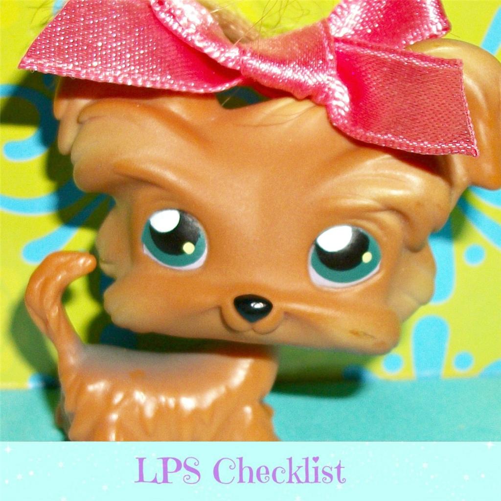 Littlest Pet Shop6 YORKIE/SHIH TZU PUPPY DOG + HAIR BOWK690 Rare