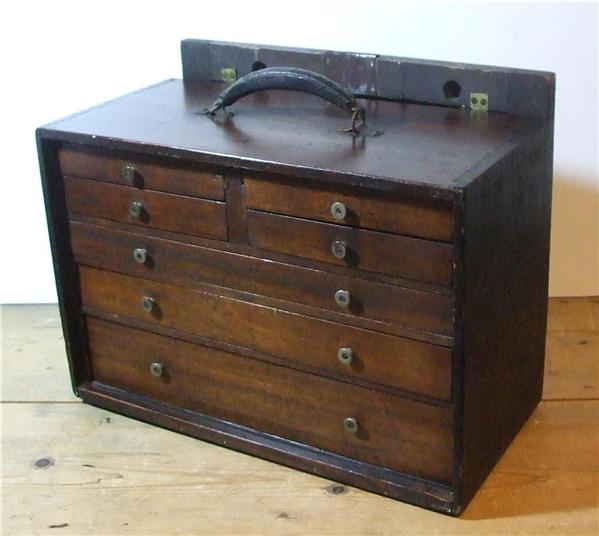 VINTAGE ENGINEERS TOOL CHEST WOODEN + TOOLS eBay
