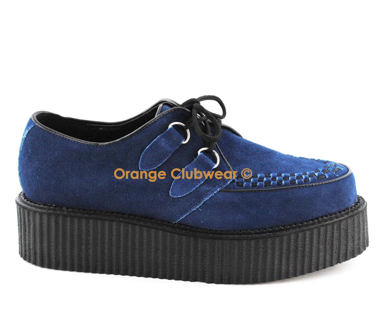 Demonia Creeper 402S Men's Blue Suede Creepers Shoes eBay