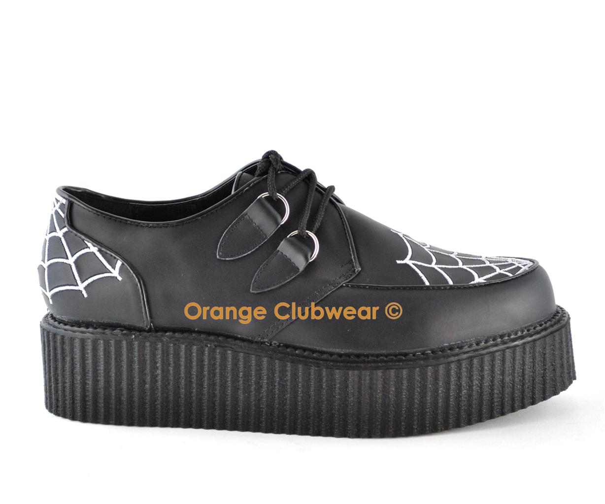 mens black leather creepers