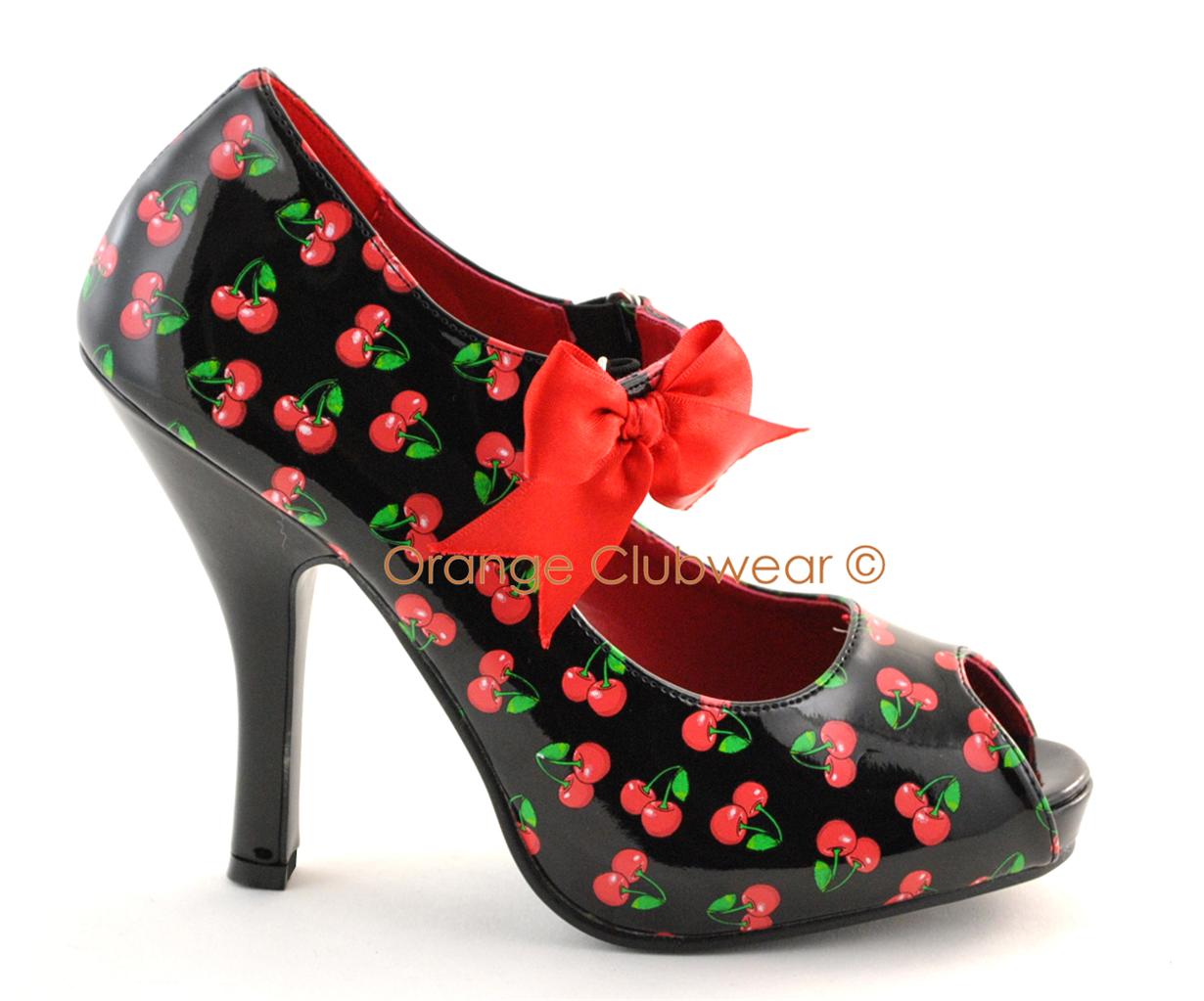 cherry high heels pinup womens burlesque retro rockabilly cherry high cherry high heels pinup womens burlesque retro rockabilly cherry high