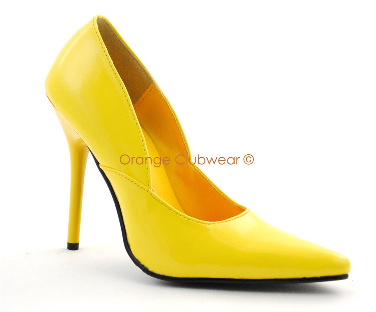 PLEASER Womens Yellow Stilettos High Heels Sexy Pumps eBay