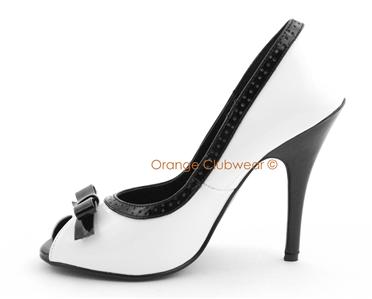 pleaser white black 5 quot high heels peep toe shoes pinup retro pumps pleaser white black 5 quot high heels peep toe shoes pinup retro pumps