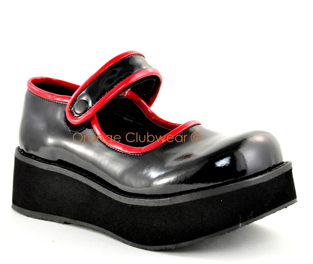 RED Patent Maryjane Shoes Snow White Rockabilly Women's - Red