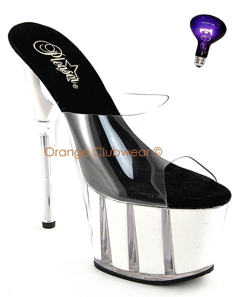 striper high heels pleaser neon uv glitter high heels shoes ebay striper high heels pleaser neon uv glitter high heels shoes ebay