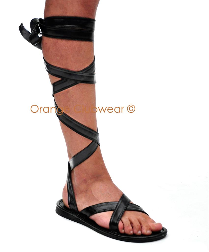 ... Medieval Roman Halloween Black Costume Strappy Sandals | eBay