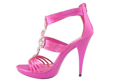 fuschia satin heels