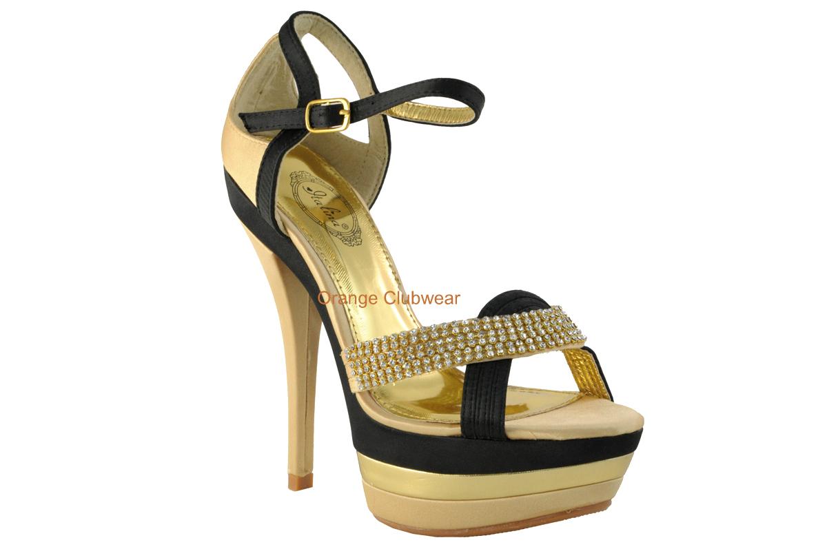 black gold shoes high heels fashion gold black satin platform rhinestone accent black gold shoes high heels fashion gold black satin platform rhinestone accent
