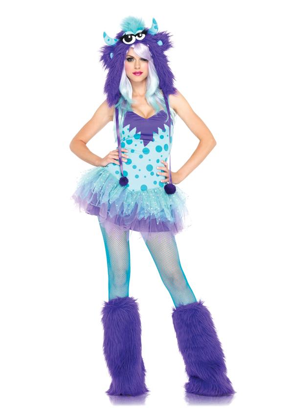 Sexy Polka Dotty Monster Rave Adult Women Halloween Costume Tutu Dress