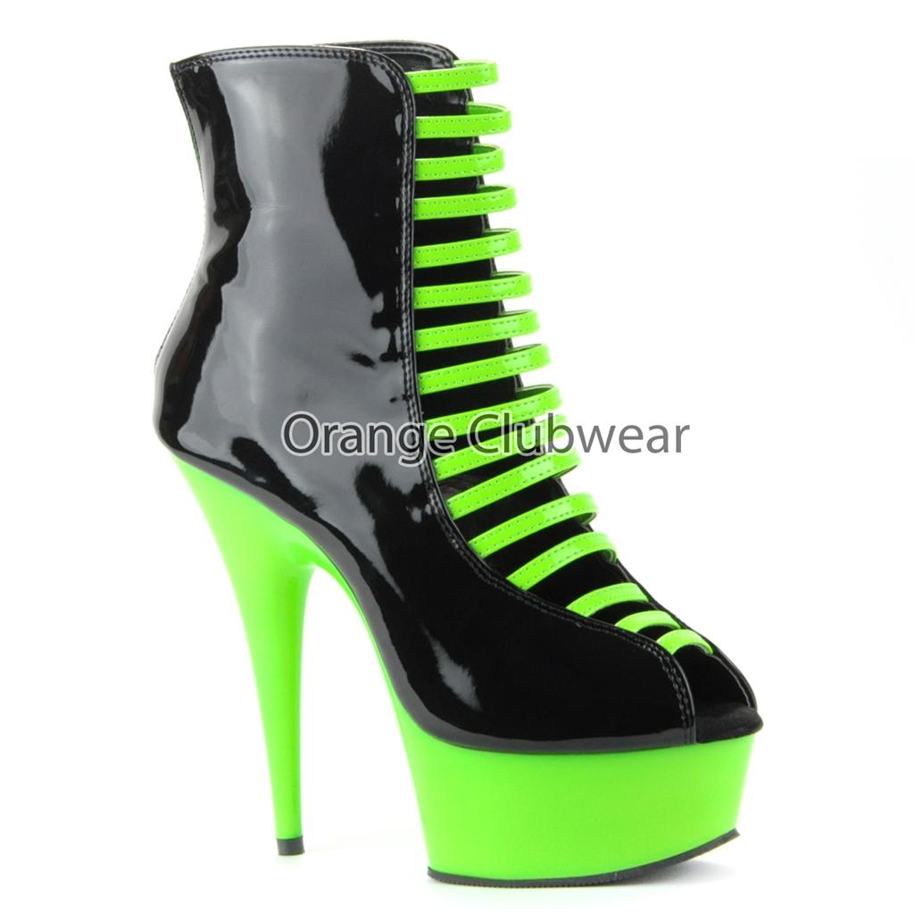 neon green heel boots