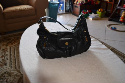 Tory Burch Audra Large Satchel on Auth Tory Burch Black Leather Shoulder Bag Handbag Purse Crossbody