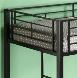 New Modern Twin Size Bunk Bed Futon Couch Combo w Durable Black Steel ...