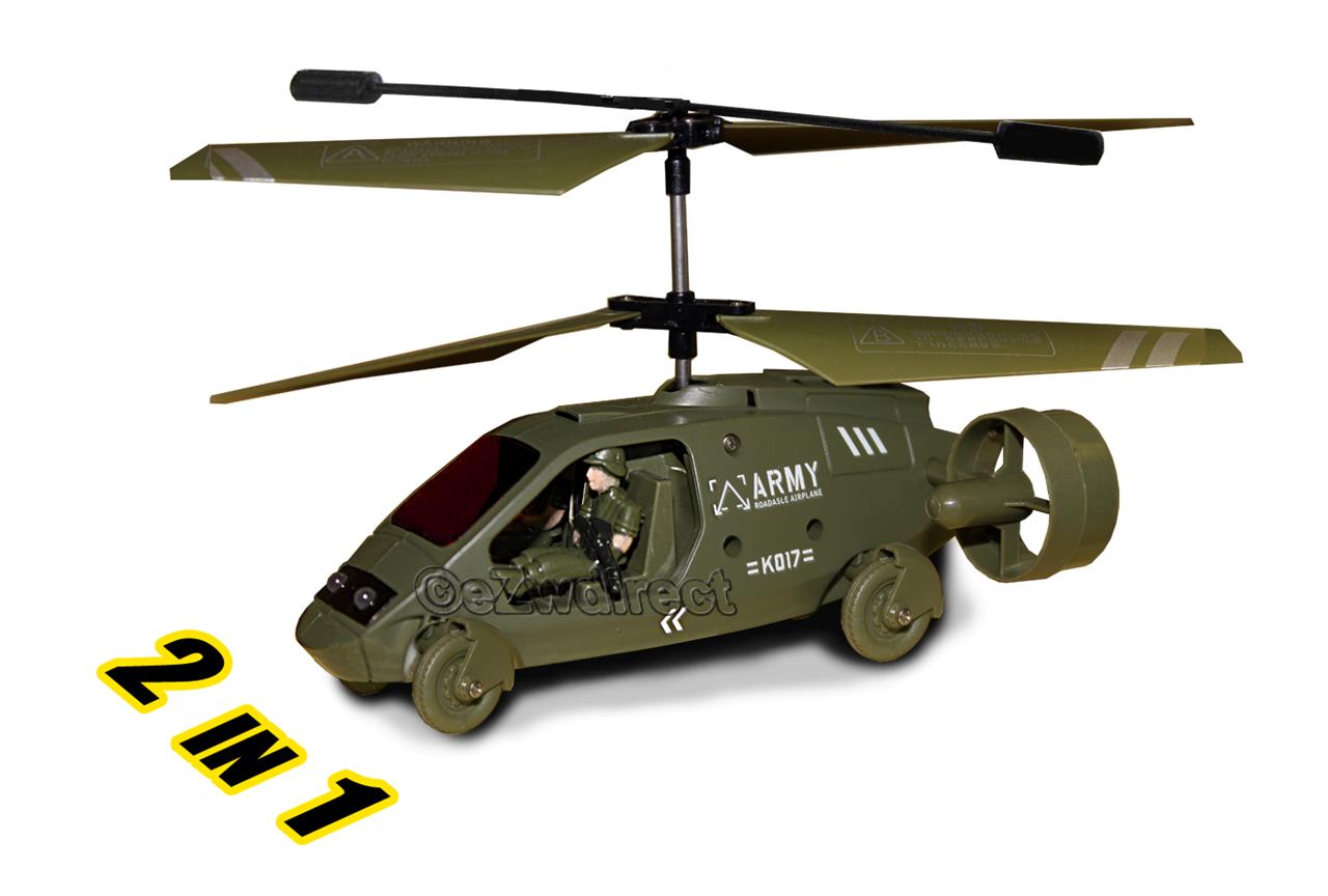 2012 NEW 3CH Gyro RC helicopter + RC car plane Land Air Military US