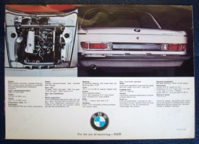 BMW 2000 CS Car Sales Brochure 1965 66 | eBay