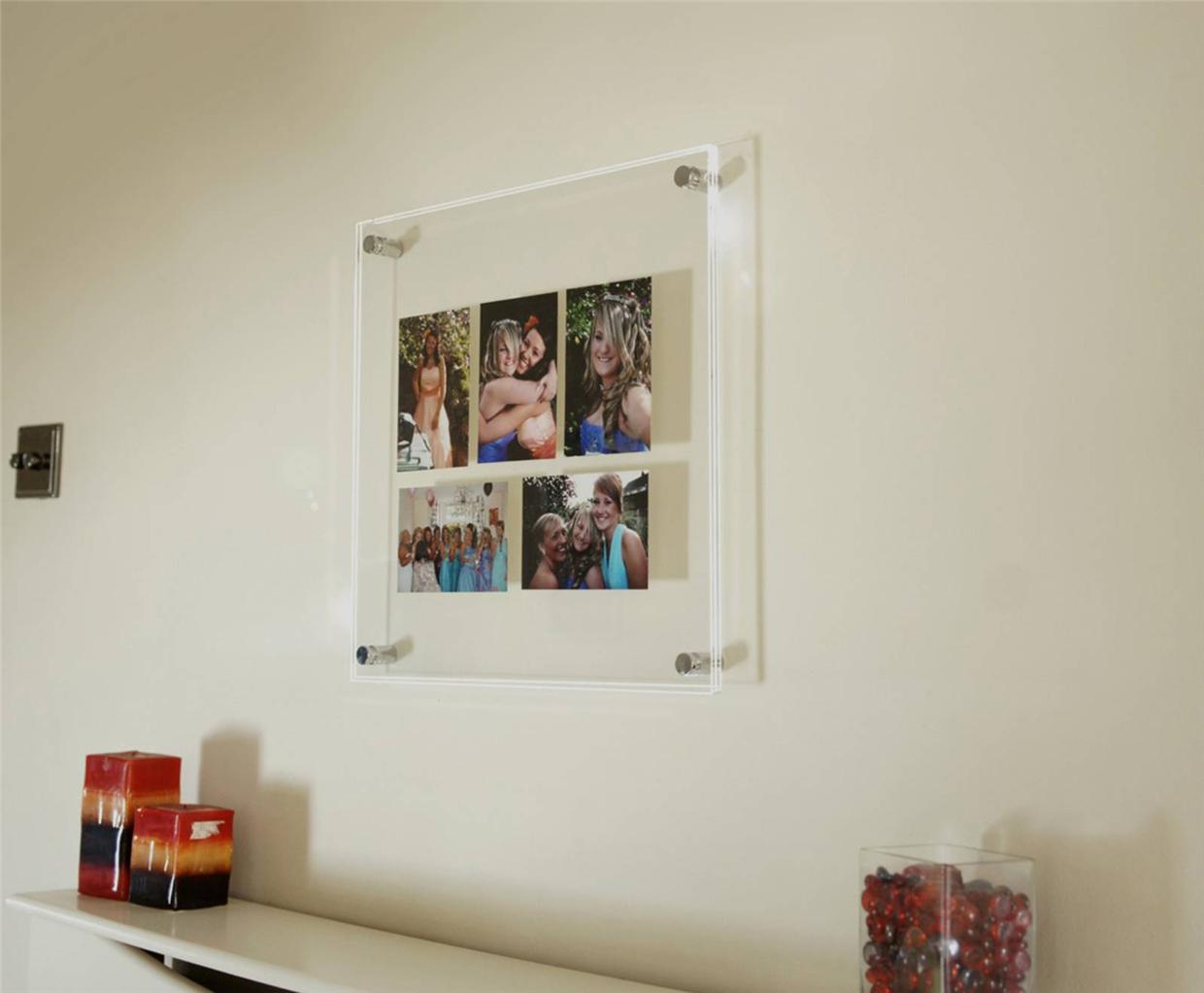 ACRYLIC 24x24" 10mm wall picture photo frame for 12x16 & 8x6" or A3