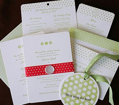 Polkadot wedding invitation