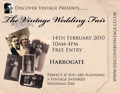 I am very excited to report that the UK's first Vintage Wedding Fair will be