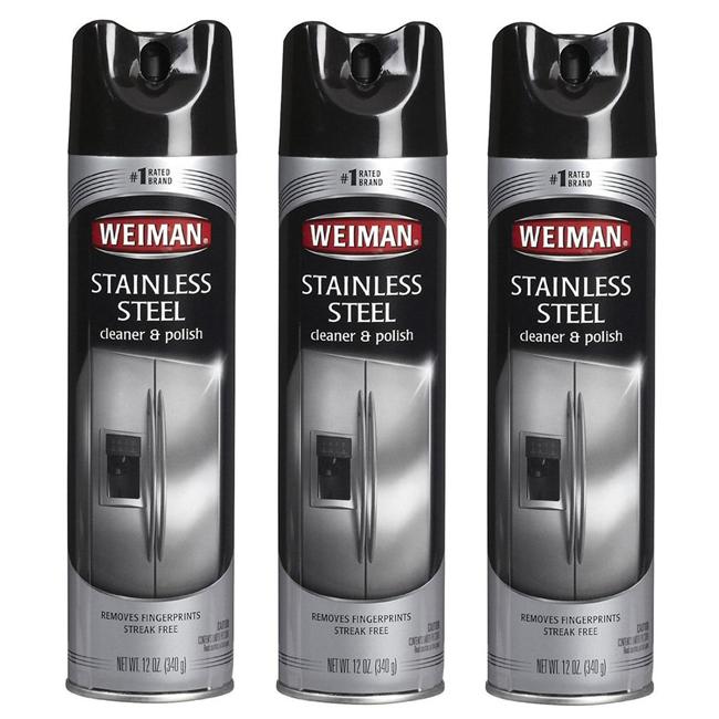 Weiman Stainless Steel Aerosol Cleaner & Polish 3pk x 12oz