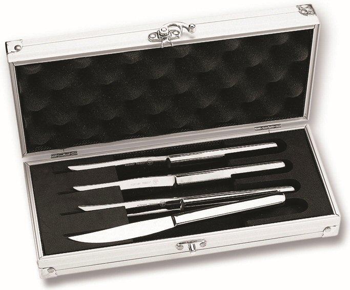 Wusthof 4pc Stainless Steel Presentation Steak Knife Set & Aluminum