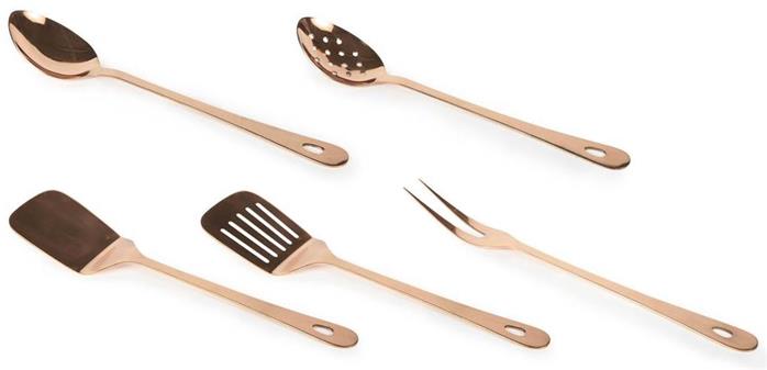 Core Home Estate 5pc Copper Kitchen Utensil / Serving Set ...