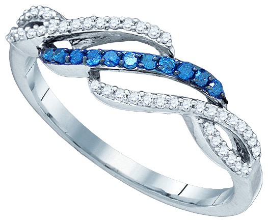 eBay: Ladies 10K White Gold 1\/4Ct Blue Diam