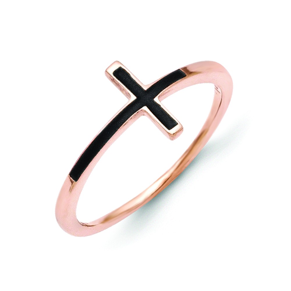 Rose gold cross necklace - Balinese Handcrafted Wide Silver Band Ring