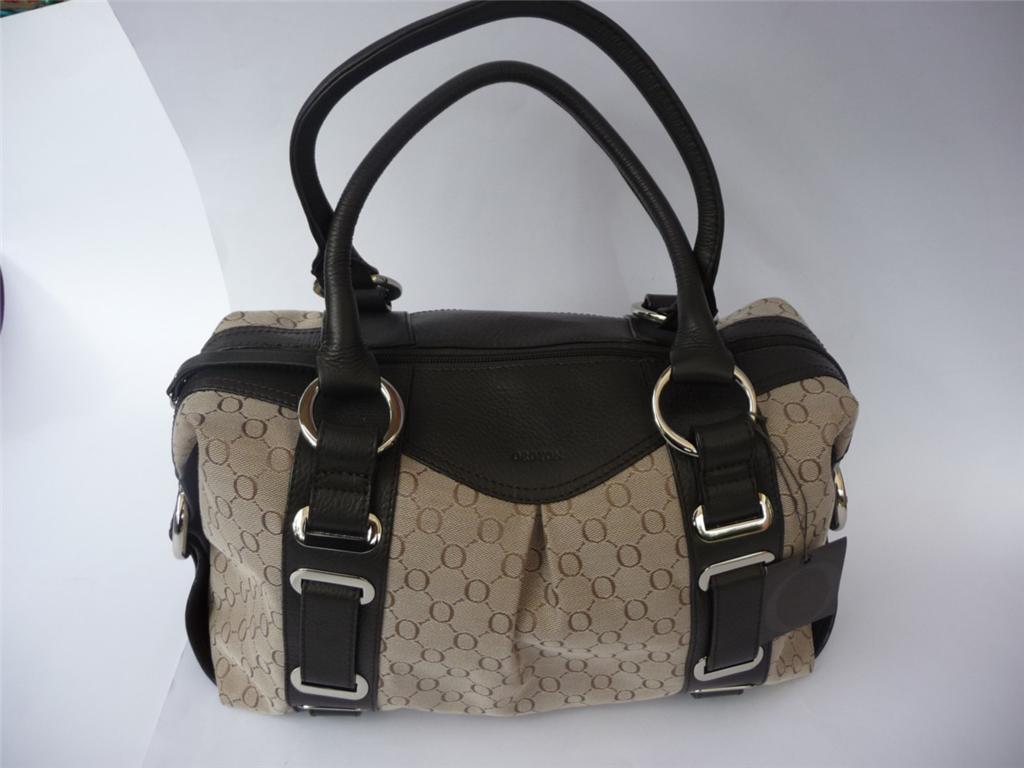 New OROTON Signature Alexis Barrel Tote/Bag TAUPE/CHOC BNWT 100