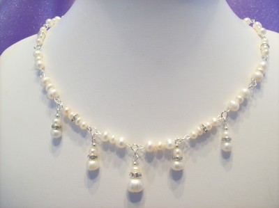 Handmade Pearl Bracelets on Handmade Freshwater Pearl   Rondelle Necklace V9   Ebay