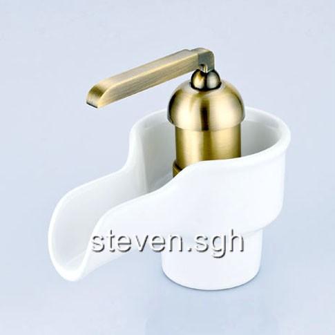 ... -Control Lavatory Faucet white porcelain Bathroom Faucet 0240G eBay