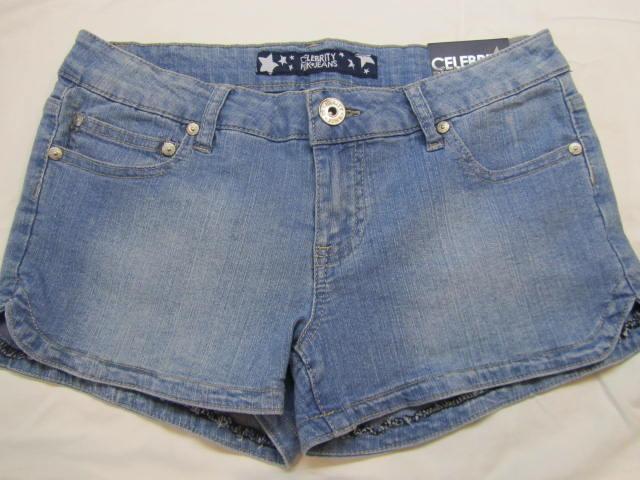 Womens-Juniors-new-Celebrity-Pink-denim-jean-shorts-size-5-nwt-light-blue